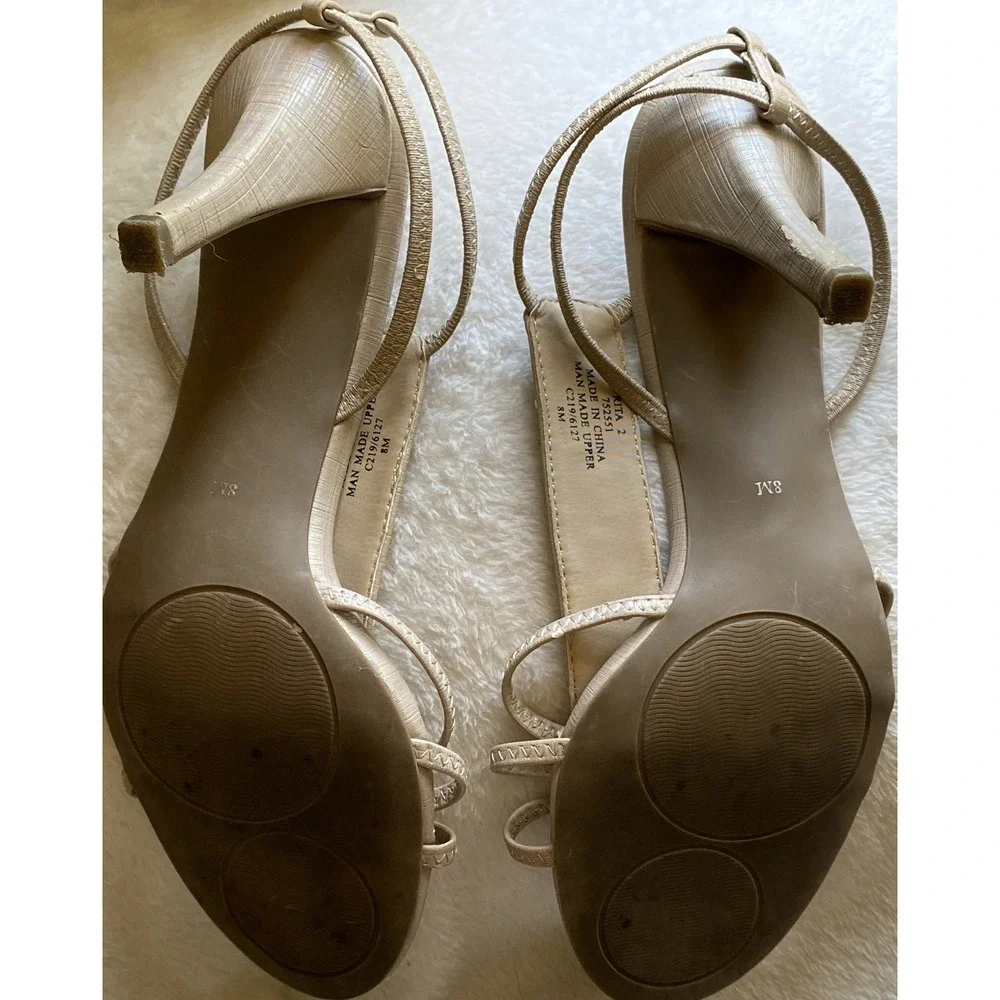 New York Transit  Rita High Heel Shoes Bridal Pearls Sequins Prom Women's Sz 8